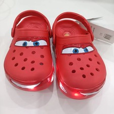Kid’s LIGHT-UP Lightning McQueen Crocs boys girls Shoe Clog Disney C8-J3 Size US picture