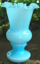 VERY RARE Vtg Fenton BLUE OVERLAY Huge 11
