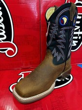 Justin Men's Show Stopper Brown Cowhide Wide Square Toe Western Boots -7121 picture