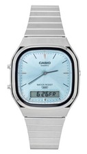 Casio Vintage Stainless Steel Light Blue Dial Quartz AQ-240E-2A Unisex Watch picture