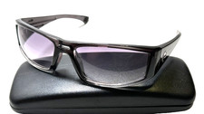 Vintage SPY OPTIC CLINT 021c Black Fade Gray Plastic Rectangular Wrap Sunglasses picture
