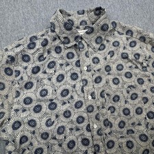 GUSTIN Button Up Shirt  JAPAN RETRO LEISURE SHIRT PUTTY Men’s Sz L Made USA picture
