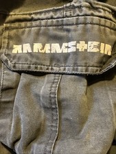 Rammstein  Vintage Y2K Cargo Shorts Broken Logo 34” Black Heavy Weight picture