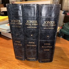 Jones Legal Forms  10th Edition BOBBS MERRILL 1963  Large HC Law Book Lot Of 3 picture