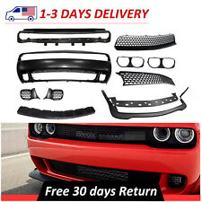 Full Front Bumper Cover & Grille & Absorber & Lip Kit For 15-23 Dodge Challenger picture