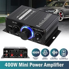 400W 12V 2 Channel Powerful Stereo Audio Power Amplifier HiFi Bass Amp Car Home picture