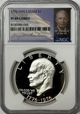 1776 -1976 S NGC PF69 Cameo Proof Silver Eisenhower Dollar Bicentennial picture