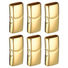uxcell Leather Clasps 10x5mm Gold Flat 6 Pcs picture