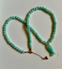 MAYAMAR Aquamarine Stone Necklace With Aquamarine Colored Fish 18”￼ picture