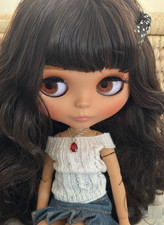 Blythe Nude Doll Elegant Jointed Body Factory 12'' Black Hair Tan Matte Skin picture