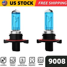 H13/9008 Halogen Headlight Super Bright Bulbs Kit White 5000K High/Low Beam 2PCS picture