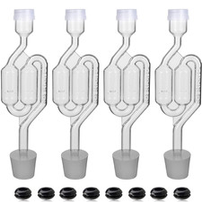 Bubble Airlock Set, 4 Airlocks for Fermenting, 4 Drilling #6 Stoppers and 8 picture