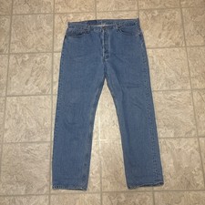 Vintage Levi’s 501 USA Men’s 40x32 Blue Denim Button Fly Jeans picture