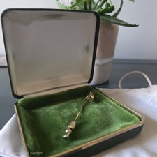 Vintage Anson 12K Gold Filled Stick Pin Clear Stone Geometric Lapel Pin picture