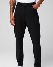 FABLETICS 32x30 THE DON Men's 5-Pocket Polyester Pants Black picture