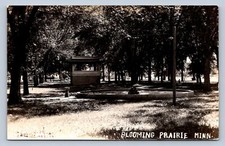 K4/ Blooming Prairie Minnesota RPPC Postcard c1930s City Park 372 picture