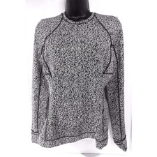 Lululemon Runderful Herringbone L/S Active Top Black White Thumbhole Pocket S/M? picture