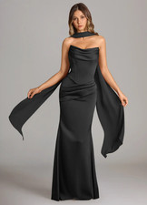 Azazie Sorrel - Mermaid Strapless Stretch Satin Convertible Dress picture