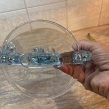 Vtg Fostoria Blue Glass Candle Holder  picture