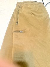 Weatherproof Vintage Men's Fleece Sweatpants 2XL Beige Relaxed Fit Zip Pockets picture