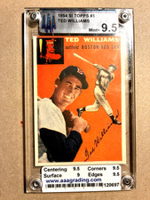 Beautiful & Rare, 1954 SI Tops, Ted Williams, #1, Graded 9.5, 