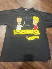 Vintage 1993 Beavis And Butthead Insect Court Black Large Tee picture