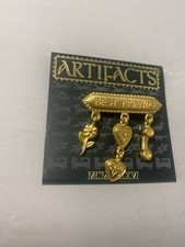 Lot Of (9) Vintage  J J Jonette signed Artifacts Pins & Brooches picture