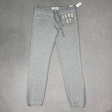 Vintage Y2K Aeropostale Sweatpants Womens XL Gray Tapered Low Rise Joggers NWT picture