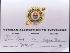 NFL Cleveland Browns 1999 Expansion Draft Selection Cards - ORIGINAL & UNIQUE picture