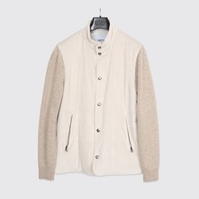 Manto Jacket Size EU52 Beige Corduroy Wool Cashmere Blend Knit Made in Italy picture