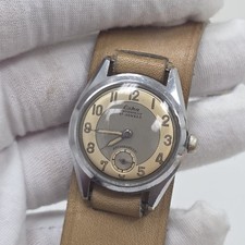 VINTAGE ESKA MILITARY 17 JEWEL SWISS STAINLESS MENS WRIST WATCH 29MM MECHANICAL  picture