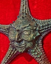 Original Sea Star Face Sculpture Psychedelic Folk Art  picture
