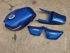 1976 KZ 650 Fuel Tank, Side Covers and Tail Piece, Factory Blue, Great Condition picture
