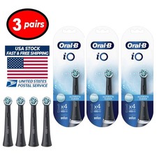 Oral-B iO Ultimate Clean Replacement Brush Heads Black 4 Pack Genuine x 3 Pairs picture