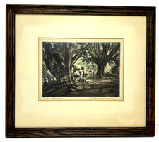 Joseph Margulies Signed Original Art Etching Aquatint “Indian Tunnels” Framed picture