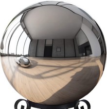 12-Inch Stainless Steel Gazing Globe - Mirrored Garden Sphere Ornament picture