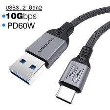 USB 3.2 USB 3.1 Gen2 10Gbps USB-A to Type C Cable 60W Fast Charge picture