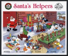 Uganda 1988 Disney Mickey's Christmas Scott# 648 RARE Imperforate Proof XF NH picture