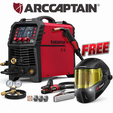 ARCCAPTAIN 250A MIG Welder Gas & Gasless MIG/Stick/Lift TIG with Welding Helmet picture