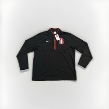 Nike Stanford Cardinal 1/4 Zip Dri Fit Sweatshirt Men’s Size XL Black Maroon NWT picture