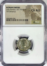 193-217 AD Julia Domna Ancient Roman Silver Denarius 22mm Coin NGC Choice AU picture