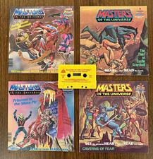 1980s RARE 4 Masters of the Universe Book Lot Read-Along Cassette Vintage He-Man picture