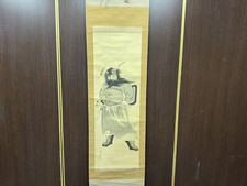 Y8867 KAKEJIKU Shoki Taoist deity signed Japan antique hanging scroll interior picture