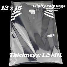 12x15 Clear Resealable T-Shirt/Apparel Self Seal Lip Tape Poly Plastic bags picture