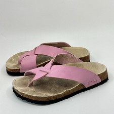 Birkis by Birkenstock Salina Pink Floral Cork Footbed Thong Sandals Womens 36 L5 picture