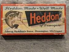 Vintage Wood Heddon Basser Lure Glass Eyes L-Rig Hardware Gold Scale 1928-1933 picture
