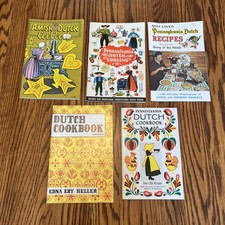 Lot 5 Vintage Amish Pennsylvania Dutch Recipes PB Cookbooks Booklets Favorites picture