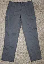Natural Reflections Womens Comfort Waist Cargo Pants Gray Olive Size 8 Straight picture