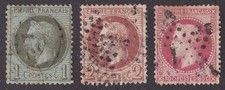 MATT'S STAMPS FRANCE SCOTT #29-30, #36 NAPOLEON III 1863-70 ISSUES, USED CV$80 picture
