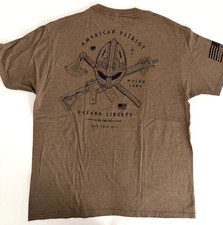 Howitzer Patriot MFG American Patriot Viking Graphic T Shirt Men XL Brown New picture